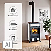 La Nordica Kaminofen Rosella R1 (8,8 kW, Raumheizvermögen: 252 m³, Verkleidung: Keramik, Schwarz/Weiß)