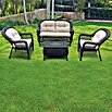 Sunfun Conjunto de muebles Savannah (4 piezas, Marrón oscuro)