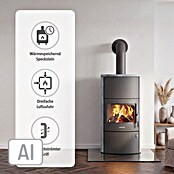 Justus Kaminofen Agero W+ (7 kW, Raumheizvermögen: 144 m³, Verkleidung: Speckstein, Schwarz)