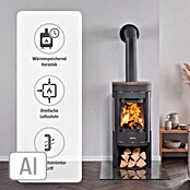 Justus Kaminofen Mino Trios 2.0 (5 kW, Raumheizvermögen: 88 m³, Material Abdeckung: Keramik, Schwarz/Braun)