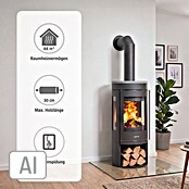 Justus Kaminofen Mino Trios 2.0 (5 kW, Raumheizvermögen: 88 m³, Material Abdeckung: Keramik, Schwarz/Weiß)