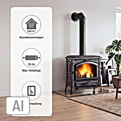 La Nordica Kaminofen Isotta Evo (11,9 kW, Raumheizvermögen: 338 m³, Ohne Kochplatte, Schwarz)