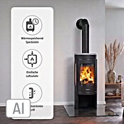 Justus Kaminofen Mino Trios 2.0 (5 kW, Raumheizvermögen: 88 m³, Material Abdeckung: Speckstein, Schwarz)