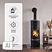 Justus Wasserführender Kaminofen Faro Aqua 2.0 (8,5 kW, Raumheizvermögen: 200 m³, Verkleidung: Speckstein, Schwarz)