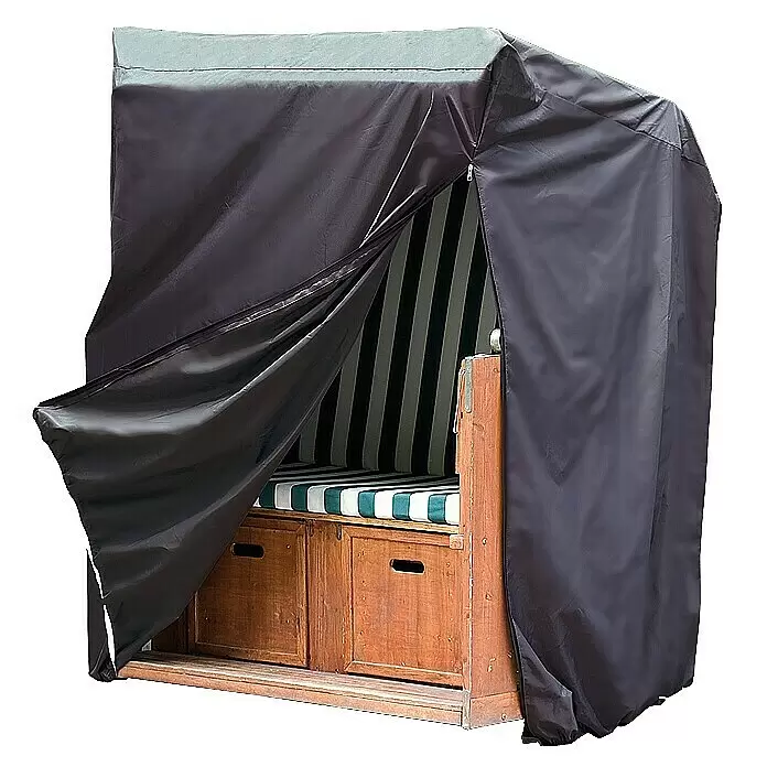 Sunfun Strandkorb-Schutzhülle - L x B x H: 155 x 105 x 170 cm, Polyester, 160 g/m², Schwarz