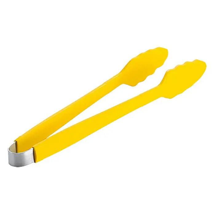 LotusGrill Grillzange - Länge: 33 cm, Silikon, Gelb - Gelbe Küchenzange mit Edelstahlgriff zum einfachen Greifen und Servieren von Speisen. Praktisches Küchenwerkzeug.