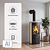 Justus Kaminofen Austin 7 (7 kW, Raumheizvermögen: 144 m³, Verkleidung: Kalkstein, Cream/Schwarz)