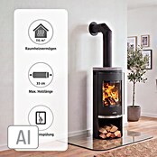 Justus Kaminofen Faro 2.0 (6 kW, Raumheizvermögen: 124 m³, Material Abdeckung: Speckstein, Schwarz)