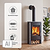 Fireplace Kaminofen Brasil (6 kW, Raumheizvermögen: 108 m³, Verkleidung: Speckstein, Schwarz)