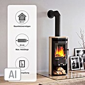 Justus Kaminofen Usedom 5 II (5 kW, Raumheizvermögen: 88 m³, Verkleidung: Sandstein, Schwarz)