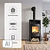 Fireplace Kaminofen Adamis (7 kW, Raumheizvermögen: 126 m³, Verkleidung: Speckstein, Schwarz)
