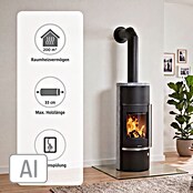 Justus Wasserführender Kaminofen Faro Aqua 2.0 (8,5 kW, Raumheizvermögen: 200 m³, Verkleidung: Speckstein, Schwarz)