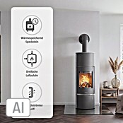 Justus Kaminofen Faro W+ 2.0 (7 kW, Raumheizvermögen: 144 m³, Verkleidung: Speckstein, Gussgrau)