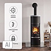Justus Wasserführender Kaminofen Faro Aqua 2.0 (8,5 kW, Raumheizvermögen: 200 m³, Material Abdeckung: Speckstein, Schwarz)