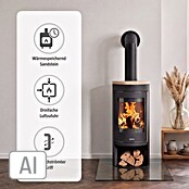 Justus Kaminofen Mino 2.0 (5 kW, Raumheizvermögen: 88 m³, Material Abdeckung: Sandstein, Schwarz)