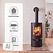 Aduro Kaminofen 9-1 (6 kW, Raumheizvermögen: 334 m³, Mit Holzfach, Schwarz)