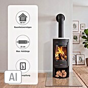 Justus Kaminofen Mino 2.0 (5 kW, Raumheizvermögen: 88 m³, Material Abdeckung: Keramik, Schwarz/Weiß)