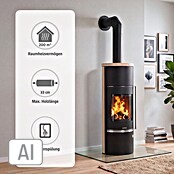 Justus Wasserführender Kaminofen Faro Aqua 2.0 (8,5 kW, Raumheizvermögen: 200 m³, Verkleidung: Sandstein, Schwarz)