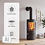 Panadero Kaminofen AKITA (7,4 kW, Raumheizvermögen: 220 m³, Material Verkleidung: Stahl, Schwarz Metallic) | BAUHAUS