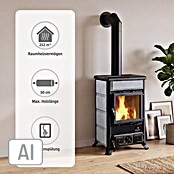 La Nordica Kaminofen Rosella R1 (8,8 kW, Raumheizvermögen: 252 m³, Verkleidung: Naturstein, Schwarz/Serpentino)
