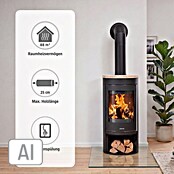 Justus Kaminofen Mino 2.0 (5 kW, Raumheizvermögen: 88 m³, Material Abdeckung: Sandstein, Schwarz)