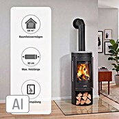Justus Kaminofen Mino Trios 2.0 (5 kW, Raumheizvermögen: 88 m³, Material Abdeckung: Speckstein, Schwarz)