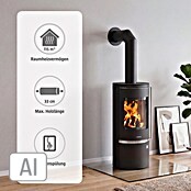 Justus Kaminofen Faro Top 2.0 (6 kW, Raumheizvermögen: 124 m³, Material Abdeckung: Stahl, Schwarz)