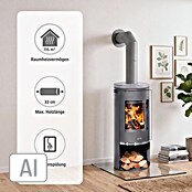 Justus Kaminofen Faro 2.0 (6 kW, Raumheizvermögen: 124 m³, Material Abdeckung: Speckstein, Gussgrau)