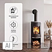 Justus Kaminofen Faro 2.0 (6 kW, Raumheizvermögen: 124 m³, Material Abdeckung: Speckstein, Schwarz)