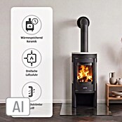Justus Kaminofen Mino Trios 2.0 (5 kW, Raumheizvermögen: 88 m³, Material Abdeckung: Keramik, Schwarz/Weiß)