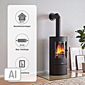 Justus Kaminofen Austin 5 (5 kW, Raumheizvermögen: 88 m³, Verkleidung: Stahl, Schwarz)