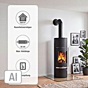 Justus Kaminofen Faro W+ 2.0 (7 kW, Raumheizvermögen: 144 m³, Verkleidung: Speckstein, Gussgrau)
