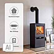 Aduro Kaminofen 14 (6,5 kW, Raumheizvermögen: 334 m³, Mit Holzfach, Schwarz)
