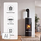 Justus Wasserführender Kaminofen Faro Aqua 2.0 (8,5 kW, Raumheizvermögen: 200 m³, Material Abdeckung: Speckstein, Schwarz)
