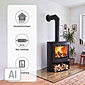 Aduro Kaminofen 15-2 (6,5 kW, Raumheizvermögen: 334 m³, Mit Holzfach, Schwarz)