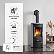 Justus Kaminofen Austin 5 (5 kW, Raumheizvermögen: 88 m³, Verkleidung: Speckstein, Schwarz)