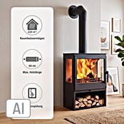 Panadero Kaminofen Diamant 3V Eco (7,1 kW, Raumheizvermögen: 220 m³, Material Verkleidung: Stahl, Schwarz) | BAUHAUS