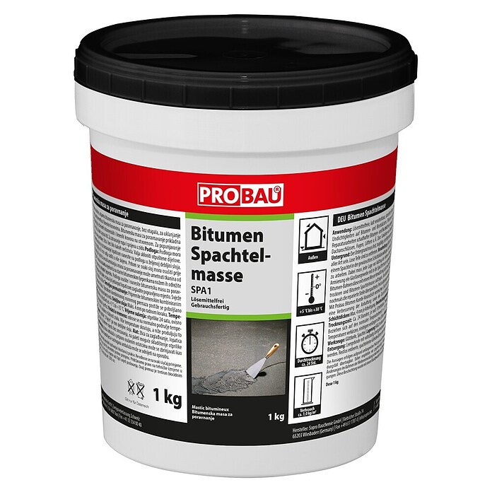 Probau Bitumenspachtelmasse (1 kg, Lösemittelfrei)