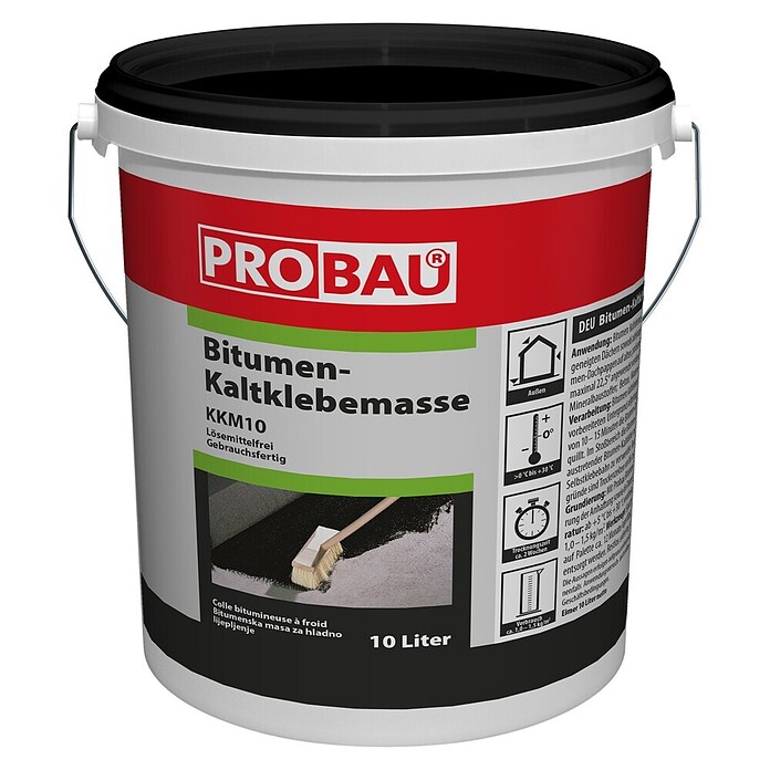 Probau Bitumen-Kaltklebemasse (10 l, Lösemittelfrei)