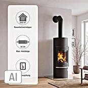 Justus Wasserführender Kaminofen Faro Aqua 2.0 (8,5 kW, Raumheizvermögen: 200 m³, Material Abdeckung: Stahl, Schwarz)