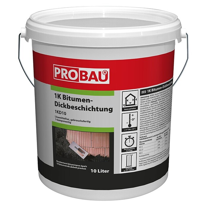 Probau Bitumen-Dickbeschichtung (10 l, Lösemittelfrei, Gebrauchsfertig)
