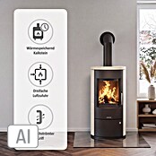 Justus Kaminofen Austin 7 (7 kW, Raumheizvermögen: 144 m³, Verkleidung: Kalkstein, Cream/Schwarz)
