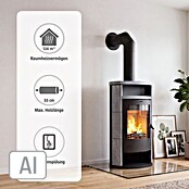 Fireplace Kaminofen (8 kW, Raumheizvermögen: 144 m³, Verkleidung: Sandstein, Schwarz)