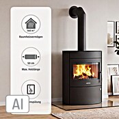 Justus Kaminofen Agero 2.0 (7 kW, Raumheizvermögen: 144 m³, Verkleidung: Stahl, Schwarz)