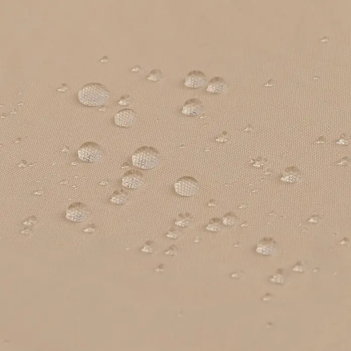 Mendler Loungemöbel-Set HWC-O46 - 3 -tlg., Polyrattan, Grau Polster beige, Grau, beige - Beiger, wasserabweisender Stoff mit sichtbaren Wassertropfen, die abperlen.