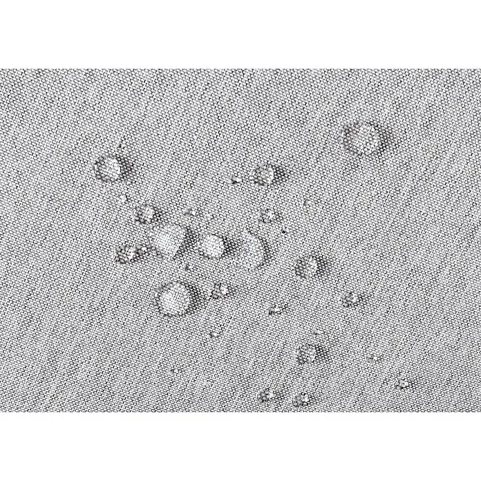 Mendler Loungemöbel-Set HWC-L26 - 3 -tlg., Textil, Hellgrau, Helllgrau - Wassertropfen perlen auf grauem, gewebtem wasserabweisendem Stoff.