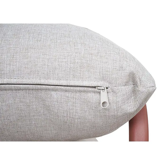 Mendler Gartensessel HWC-O11 - 1 Stk., Textil, Terrakotta, Polster beige, B x T x H: 68 x 88 x 81 cm - Heller beiger Kissenbezug aus Leinenoptik mit sichtbarem Reißverschluss an der Seite.