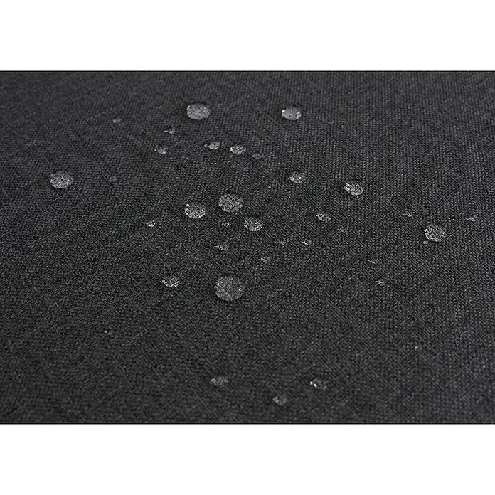 Mendler Gartenstuhl-Set HWC-P89 - 2 Stk., Metall, Anthrazit, B x T x H: 56 x 57 x 71 cm - Dunkelgrauer Stoff mit abperlenden Wassertropfen, der seine wasserabweisenden Eigenschaften zeigt.