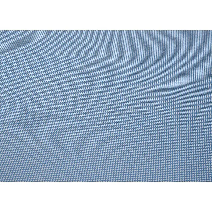 Mendler 2er-Set Biergartenstuhl HWC-J40 - hellbraun, Polster blau -  - Nahaufnahme von hellblauem Textil mit subtilem, feinem weiß gepunktetem Muster.