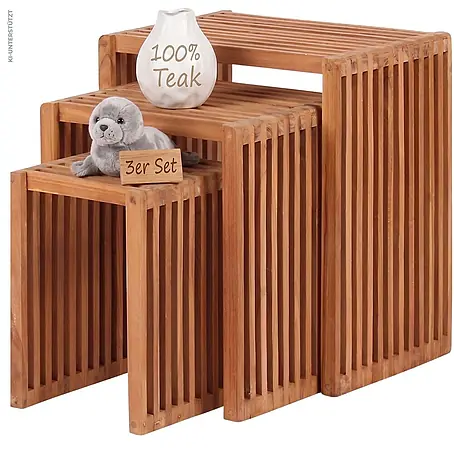 Bene Living  Garten-Beistelltisch Teak